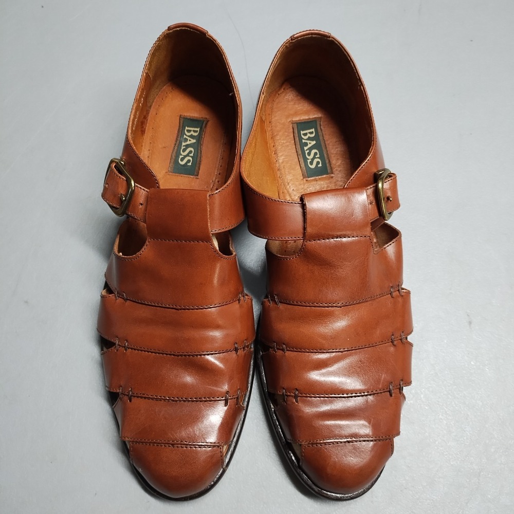 Bass Muzi Fisherman Sandals Mens Size 13W Brown Leather Almond Toe Buckle Strap - Picture 6 of 7